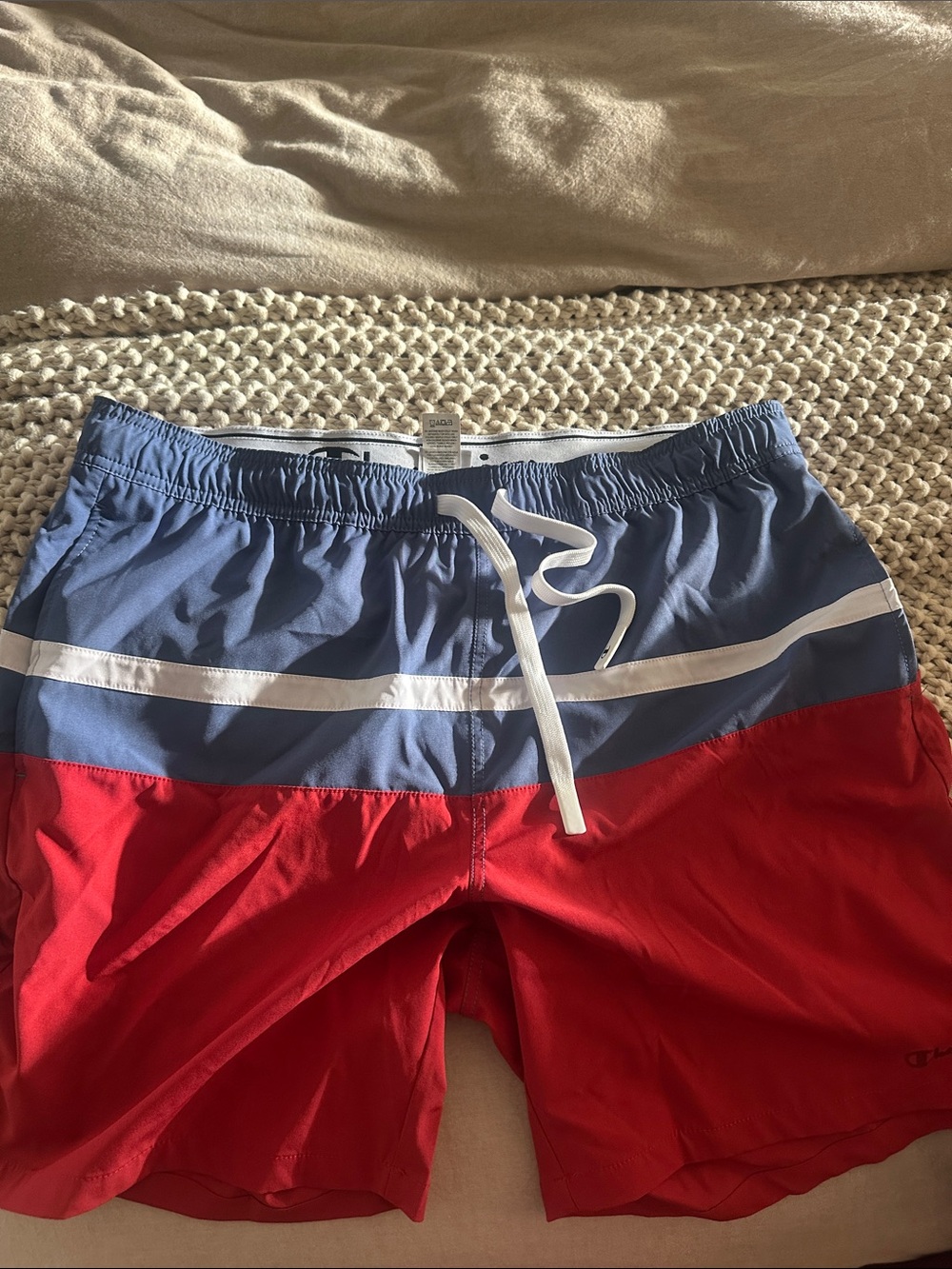 Champion Men's Colorblock Swim Trunks - Red & Blue